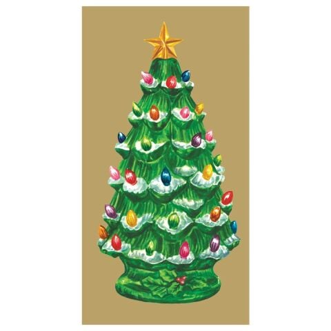 Vintage Christmas Tree Cocktail Napkin Pack Of 20