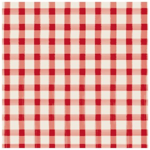 Red Painted Check Cocktail Napkin Pack Of 20