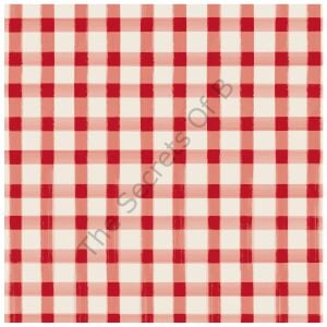 Kırmızı Painted Check Kokteyl Peçetesi 20li Paket