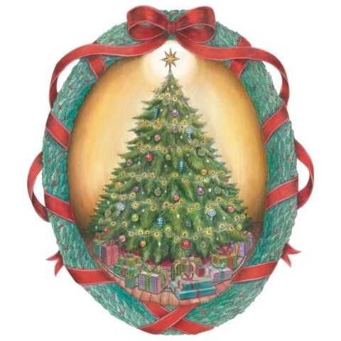 Die cut O Cristmas Wreath Placemat 12 Sheets