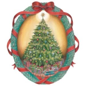 Kalıp Kesim O Cristmas Wreath Kağıt Amerikan Servis 12li Paket