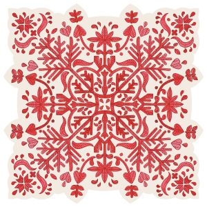 Kalıp Kesim Fair Isle Snowflake Kağıt Amerikan Servis 12li Paket