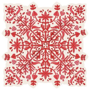 Kalıp Kesim Fair Isle Snowflake Kağıt Amerikan Servis 12li Paket
