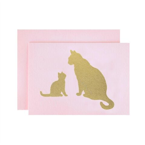 Light Pink Cat Kitten Card 4.25'' X 5.5''