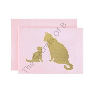 Açık Pembe Cat Kitten Tebrik Kartı