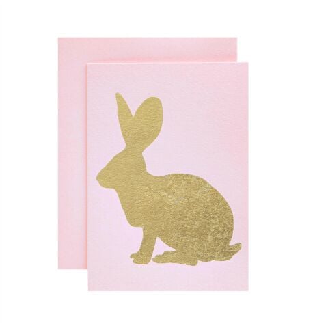 Light Pink Bunny Kitten Card 4.25'' X 5.5''