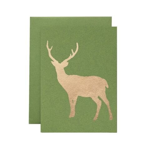 Green Deer Card 4.25'' X 5.5''