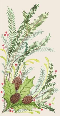 Christmas Sprigs Guest Napkins Pack Of 16