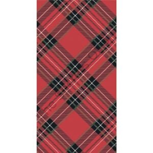 Kırmızı Plaid Misafir Peçetesi 16li Paket