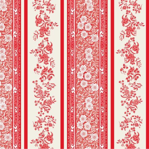 Red Burleigh Stripe Cocktail Napkins Pack Of 20