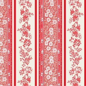 Red Burleigh Stripe Cocktail Napkins Pack Of 20