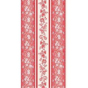Kırmızı Burleigh Stripe Misafir Peçetesi 16li Paket