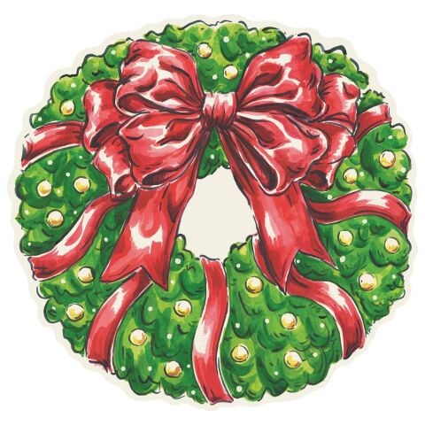 Die-cut Holiday Wreath Placemat 12 Sheets