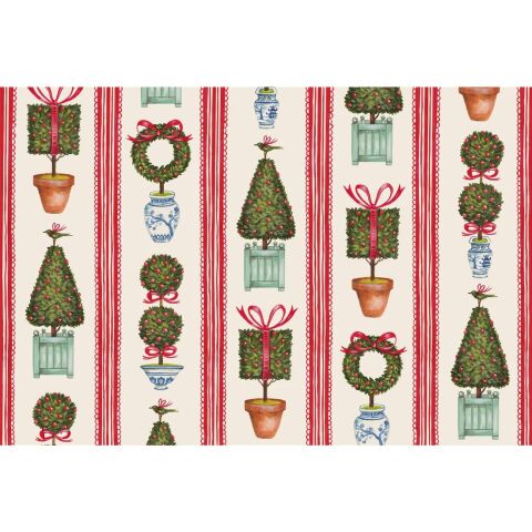 Holiday Topiary Placemat Pad Of 18 Sheets