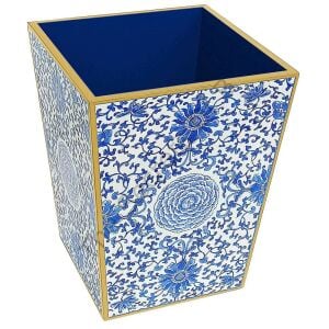 Indigo Garden Mavi ve Beyaz Lake Çöp Kutusu