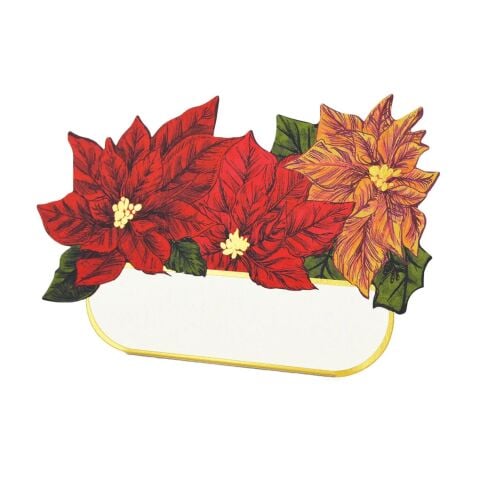Poinsettia Place Card - Pack Of 12