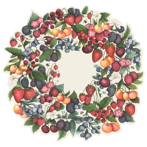 Die-cut Berry Wreath Placemat 12 Sheets