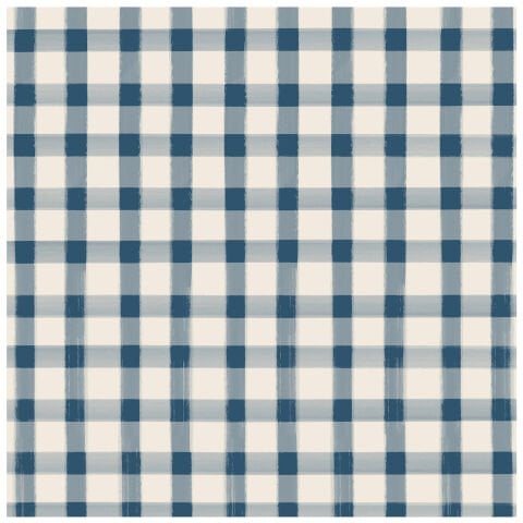 Navy Painted Check Cocktail  Napkin pack of 20