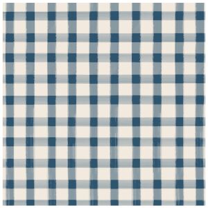 Navy Painted Check Cocktail  Napkin pack of 20