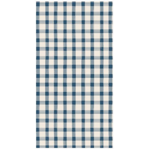 Navy Painted Check Guest Napkins pack of 16