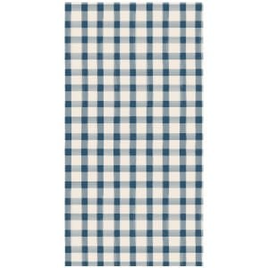 Navy Painted Check Guest Napkins pack of 16