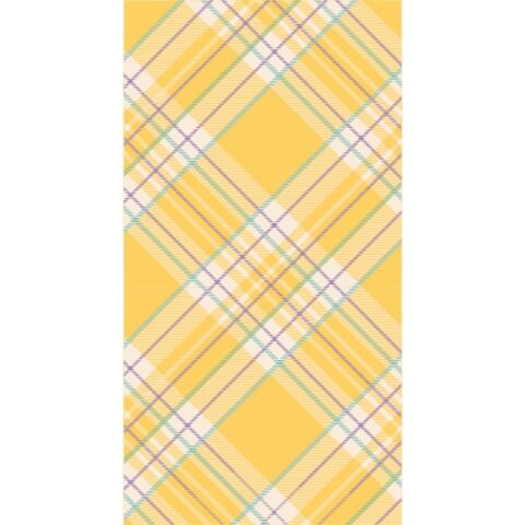 Yellow Plaid Guest Napkin pack of 16