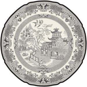 Kalıp Kesim Siyah Willow Plate Kağıt Amerikan Servis 12li Paket