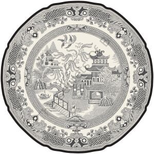 Kalıp Kesim Siyah Willow Plate Kağıt Amerikan Servis 12li Paket