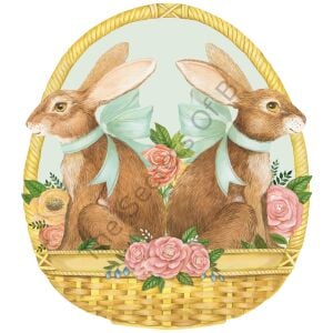 Kalıp Kesim Bunny Basket Kağıt Amerikan Servis 12li Paket