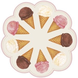 Die Cut Ice Cream Placemat 12 Sheets