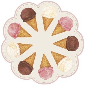Kalıp Kesim Ice Cream Kağıt Amerikan Servis 12li Paket