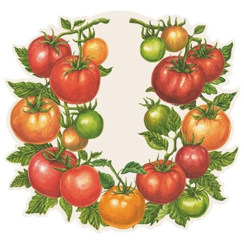 Die Cut Tomato Placemat 12 Sheets