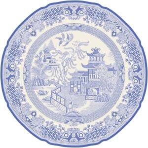 Kalıp Kesim Mavi Willow Plate Kağıt Amerikan Servis 12li Paket