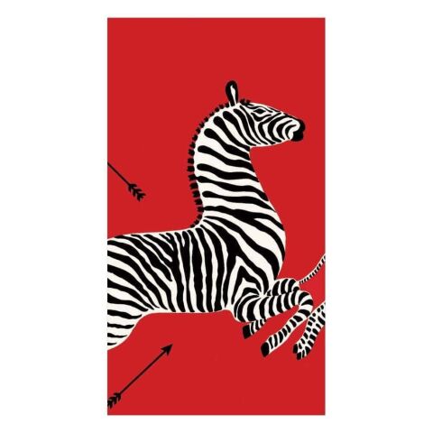 Zebras Paper Guest Towel Napkins in Red 15 Per Package