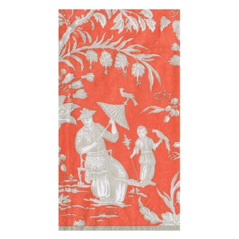 Silk Road Toile Mandarin Guest Towel Napkins  15 Per Package