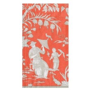 Silk Road Toile Mandarin Guest Towel Napkins  15 Per Package