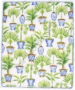 Potted Palm Trees Beyaz Öğle Yemeği Peçetesi 20li Paket
