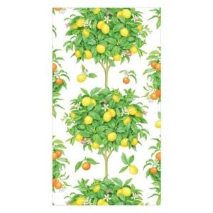 Citrus Topiaries Paper Guest Towel Napkins in White 15 Per Package