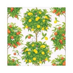 Citrus Topiaries Öğle Yemeği Peçetesi Beyaz 20li Paket