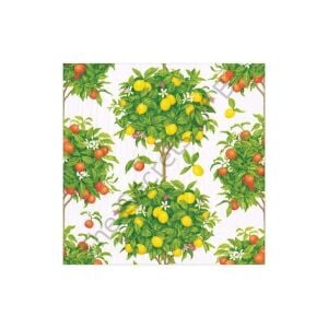 Citrus Topiaries Kokteyl Peçetesi Beyaz 20li Paket