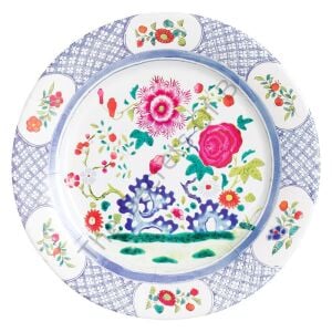 Floral Porcelain Kağıt Yemek Tabağı 8li Paket