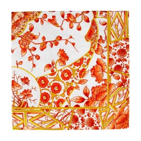 Gilded Porcelain Coral Luncheon Napkins  20 Per Package