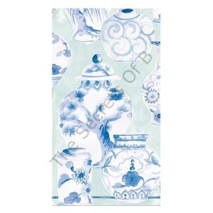 Glazed Porcelain Seladon Kağıt Dokulu Misafir Peçetesi 12li Paket