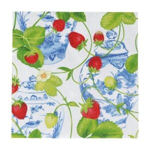 Strawberries And Cream Luncheon Napkins  20 Per Package