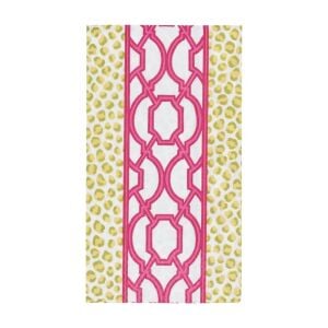 Knots And Spots Green & Fuchsia Guest Towel Napkins  15 Per Package
