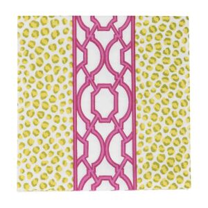 Knots And Spots Green & Fuchsia Luncheon Napkins  20 Per Package