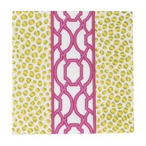 Knots And Spots Yeşil ve Fuşya Öğle Yemeği Peçetesi 20li Paket
