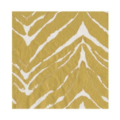 Go Wild White & Gold Luncheon Napkins - 20 Per Package