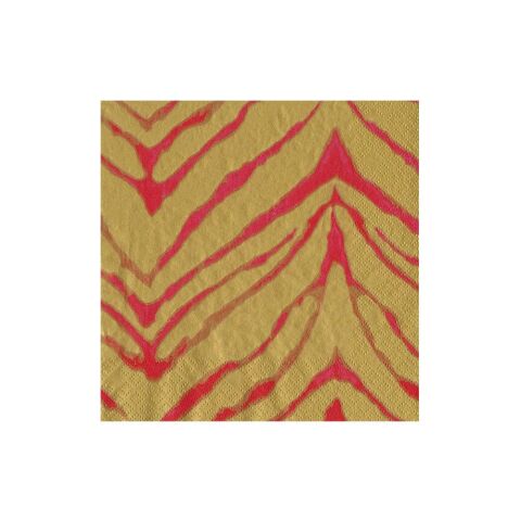 Go Wild Fuchsia & Gold Cocktail Napkin - 20 Per Package