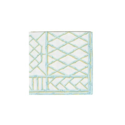 Bamboo Screen Robin's Egg Paper Linen Luncheon Napkins - 15 Per Package